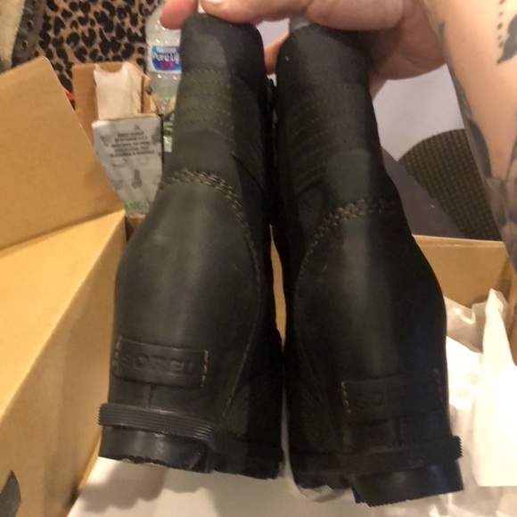 Sorel Lexie wedge black booties sz 6 new in box - Picture 8 of 8